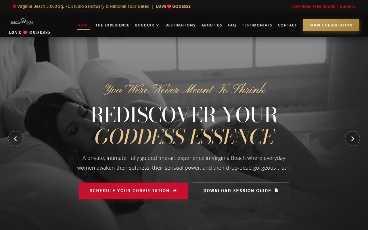 Boiling Point Boudoir website by Techavinya