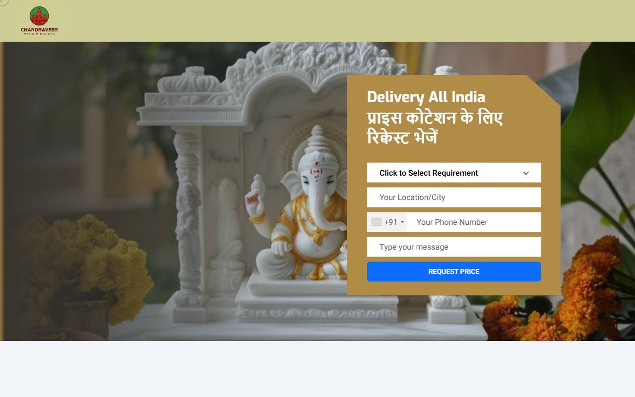 Chandraveer Stone Mandir website by Techavinya