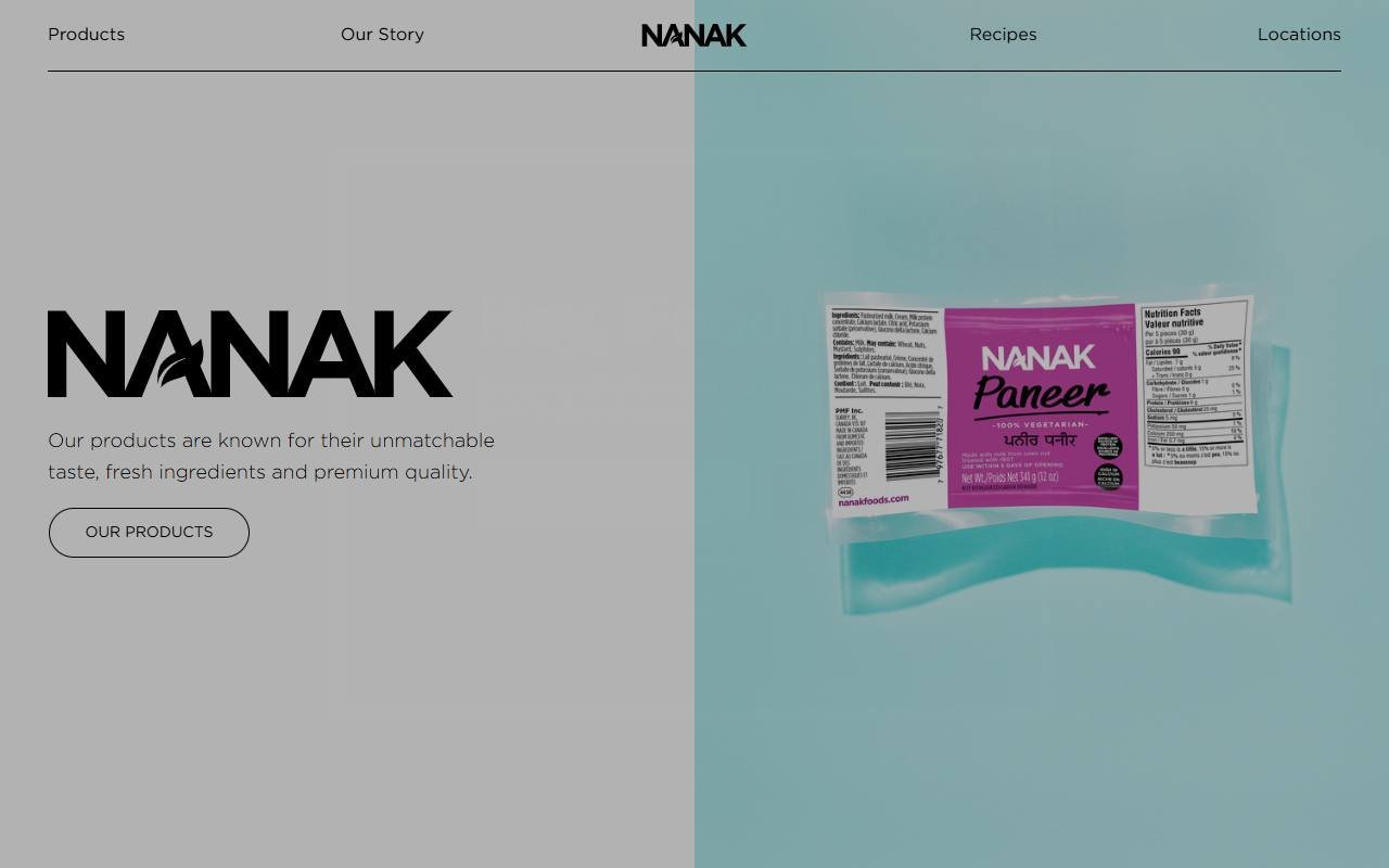 Nanak Foods website by Techavinya